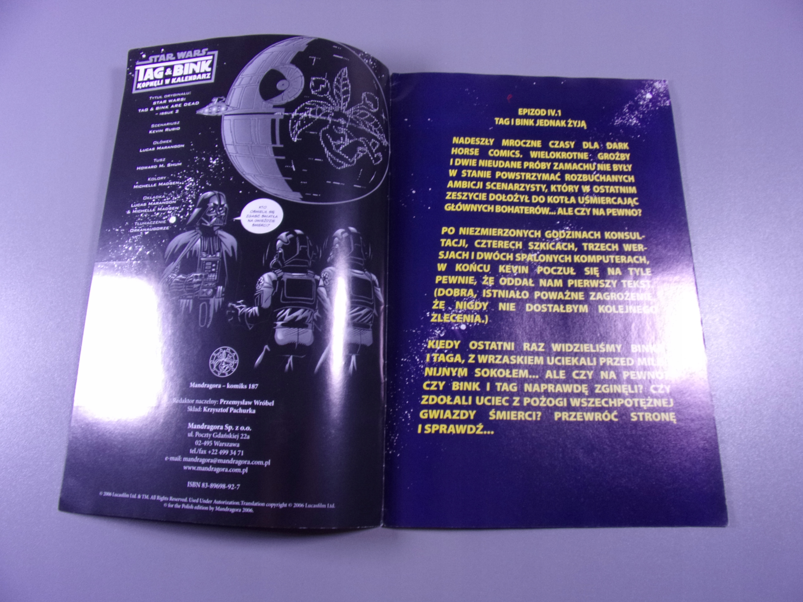 STAR WARS TAG & BINK KOPNĘLI W KALENDARZ 2 2006 r. MANDRAGORA
