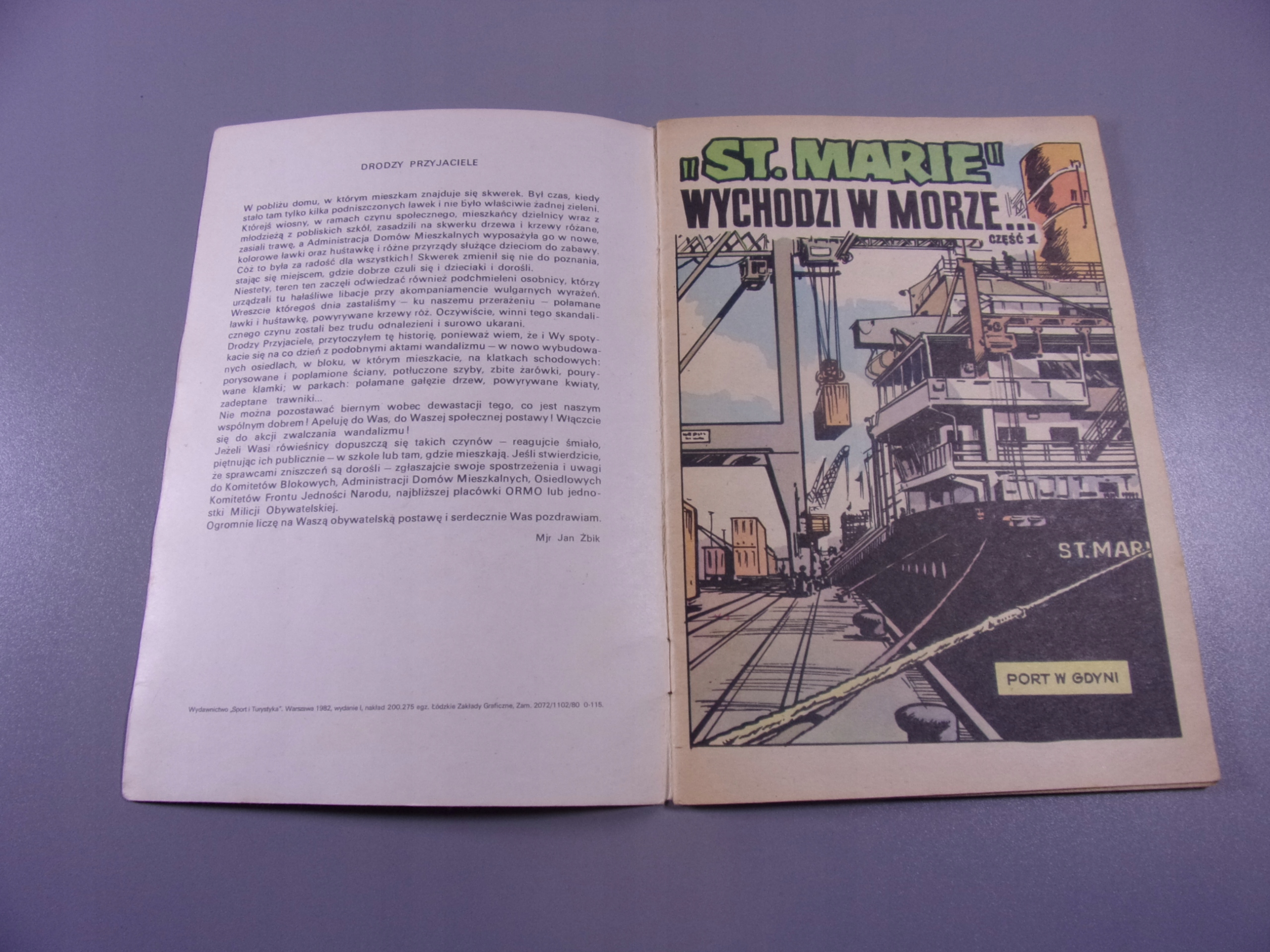KAPITAN ŻBIK ST. MARIA WYCHODZI W MORZE wyd.I 1982 r.