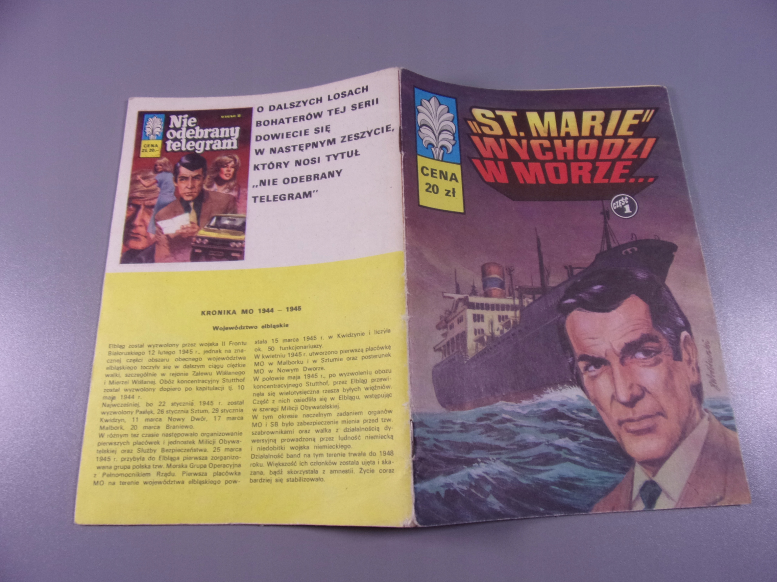 KAPITAN ŻBIK ST. MARIA WYCHODZI W MORZE wydanie I 1982 r.