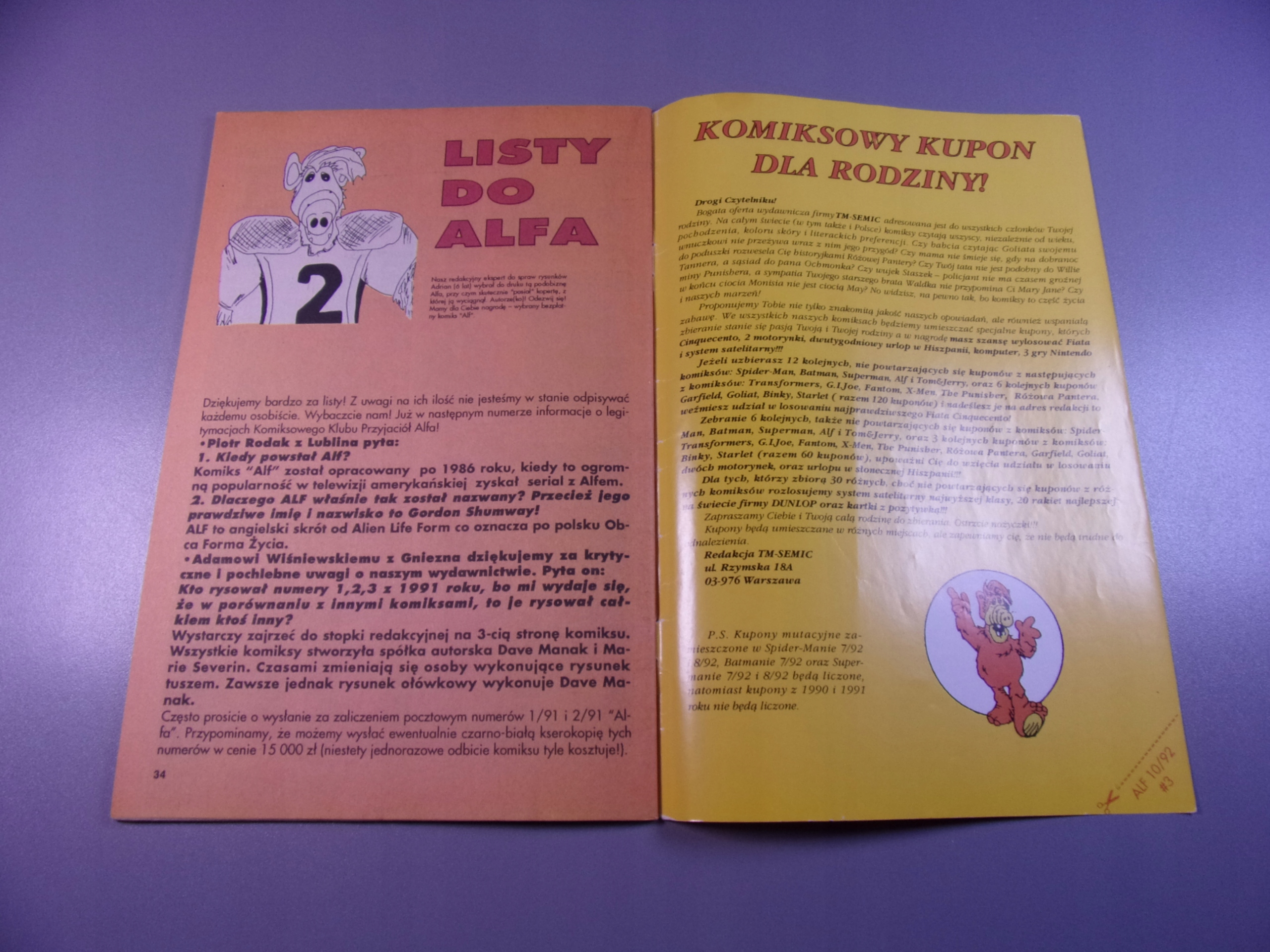 ALF 10/1992 TM-Semic