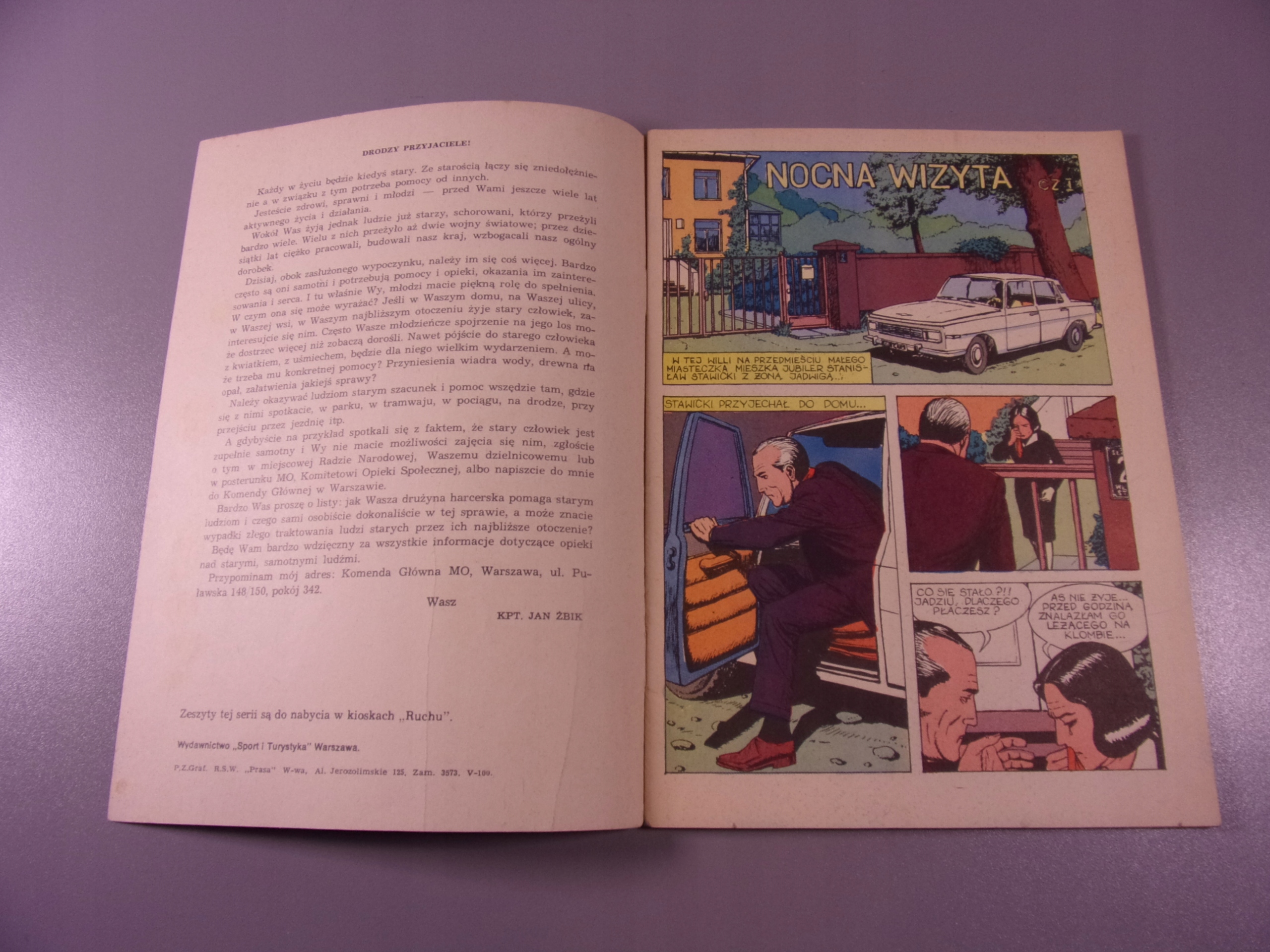 KAPITAN ŻBIK NOCNA WIZYTA wydanie I 1972 r.