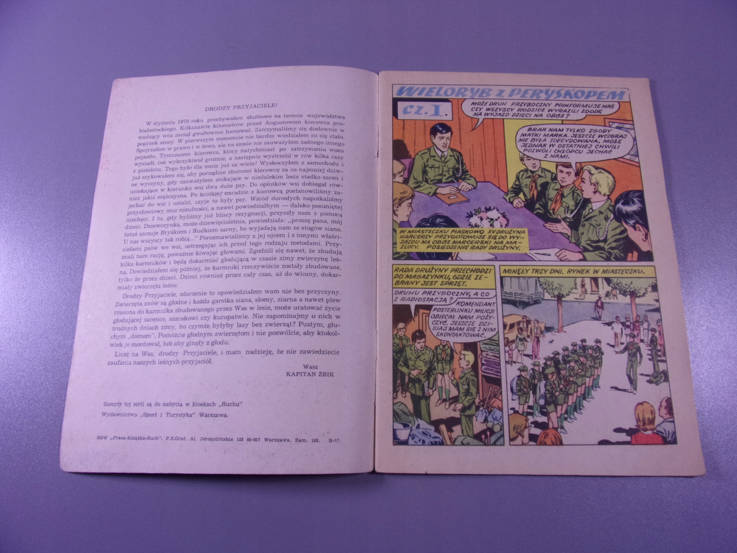 KAPITAN ŻBIK WIELORYB Z PERYSKOPEM wydanie I 1973 r.