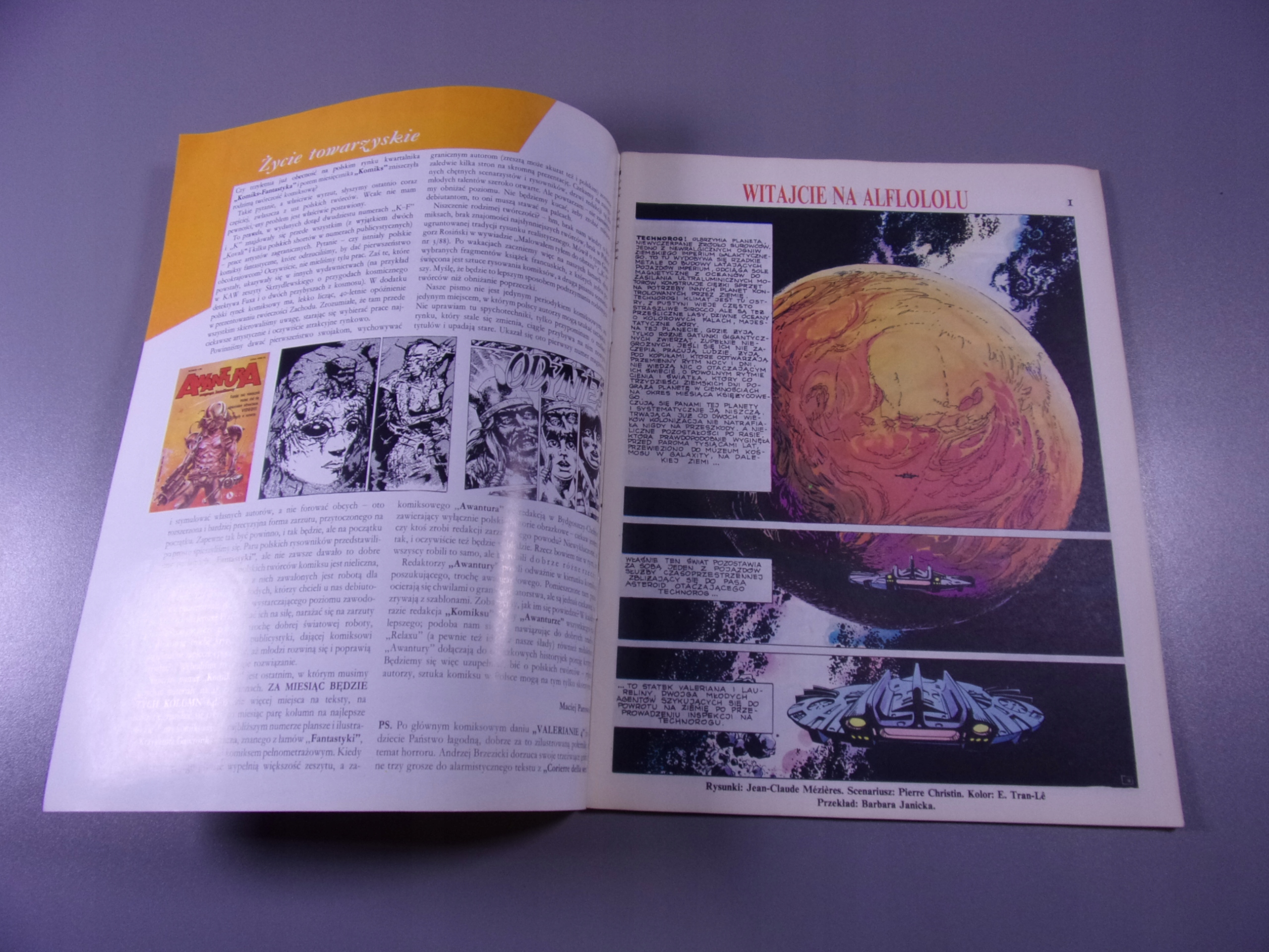 KOMIKS VALERIAN 4. WITAJCIE NA ALFLOLOLU 3/1991 + errata