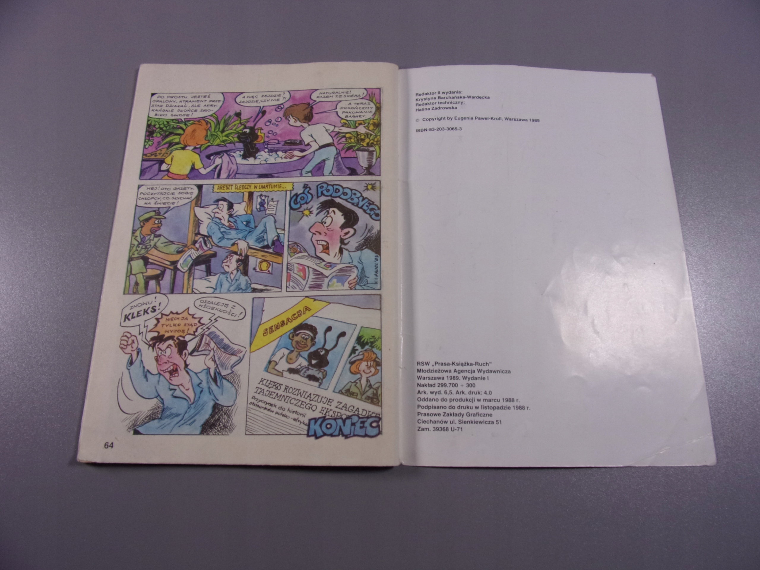 KLEKS W POGONI ZA CZARNYM KLEKSEM 1989 r. wyd. I