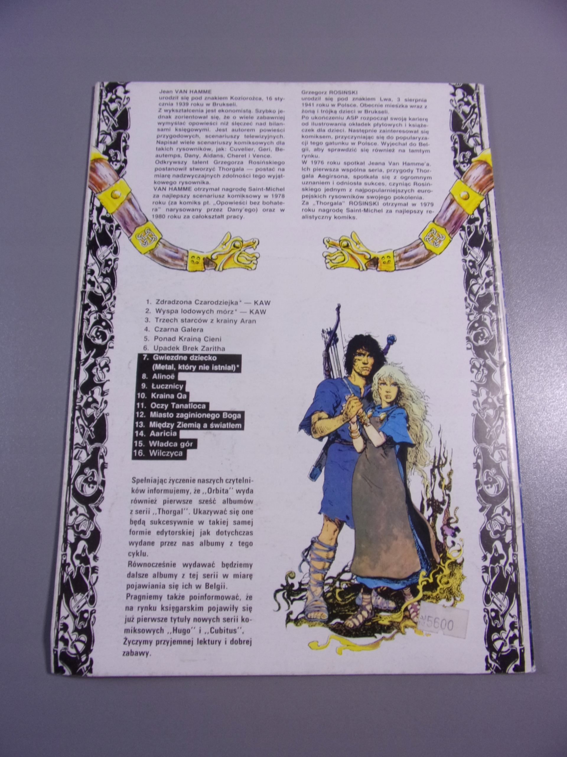 THORGAL WŁADCA GÓR wyd. I 1990 r. ORBITA