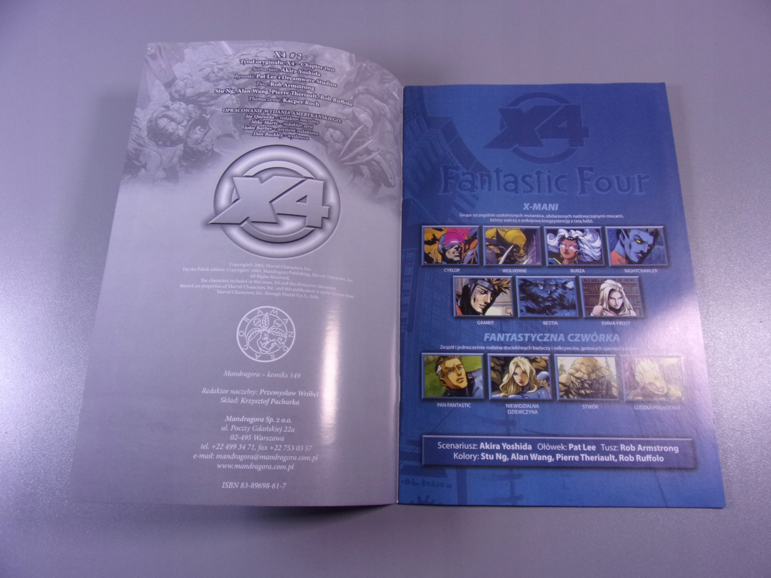 X-MANI i FANTASTYCZNA CZWÓRKA X4 #2 2005 r. MANDRAGORA