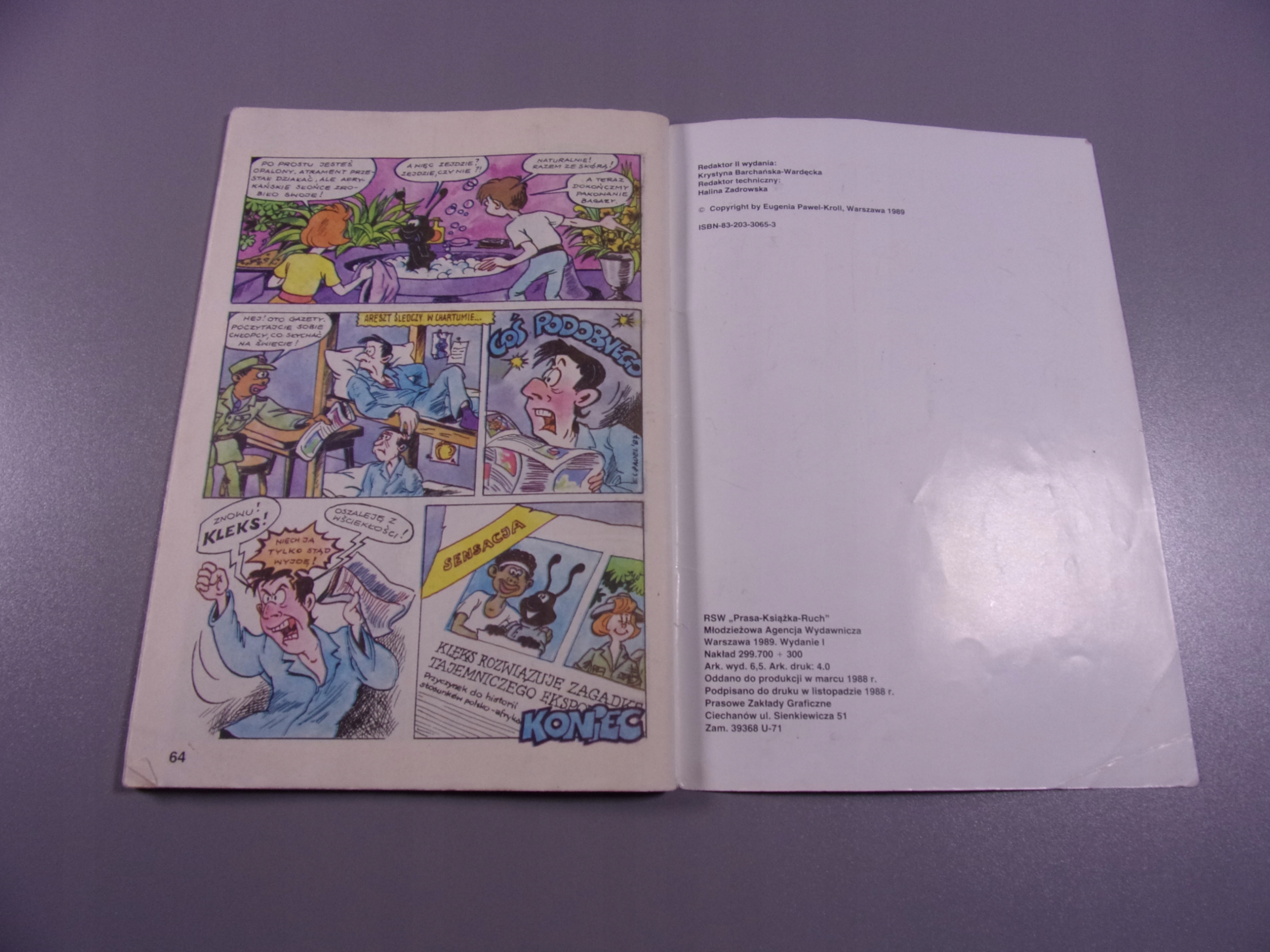 KLEKS W POGONI ZA CZARNYM KLEKSEM 1989 r. wyd. I