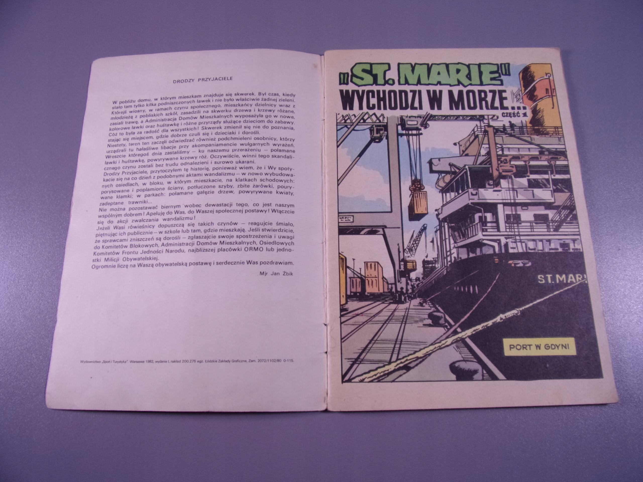 KAPITAN ŻBIK ST. MARIA WYCHODZI W MORZE 1982 r. wydanie I