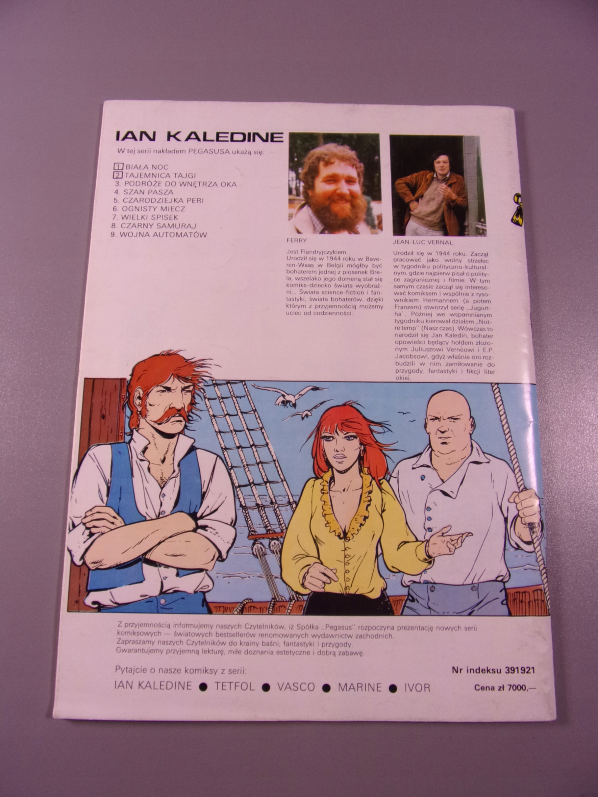 JAN KALEDINE TAJEMNICA TAJGI wyd. I PEGASUS 1990 r.