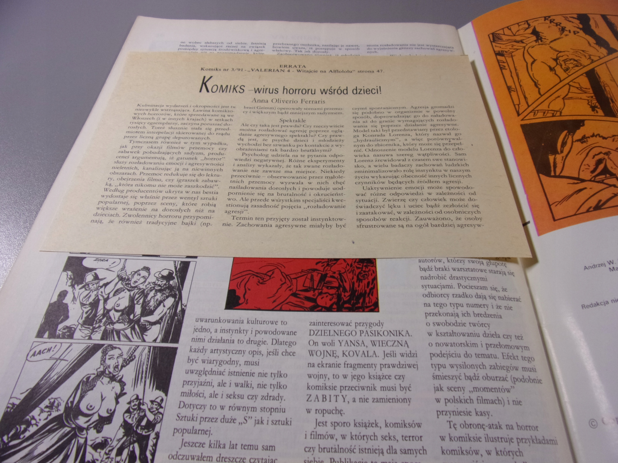 KOMIKS VALERIAN 4. WITAJCIE NA ALFLOLOLU 3/91 + errata