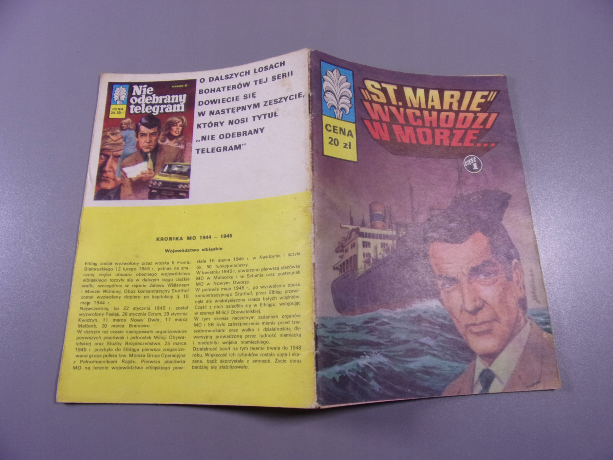 KAPITAN ŻBIK ST. MARIA WYCHODZI W MORZE wyd.I 1982 r.