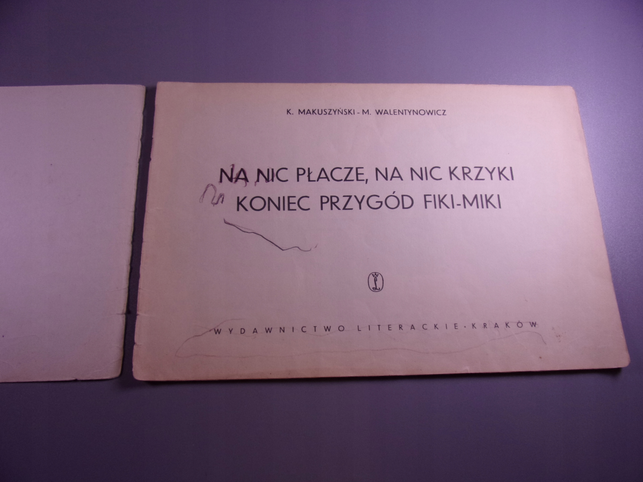 NA NIC PŁACZE NA NIC KRZYKI ... FIKI - MIKI 1960 r